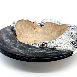 Horse chestnut burl and resin space bowl