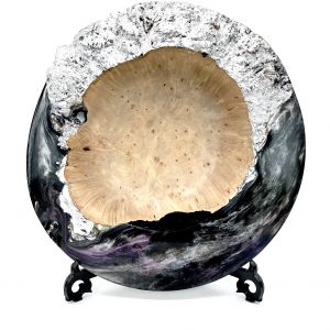 Alternative view of Horse chestnut burl and resin space bowl