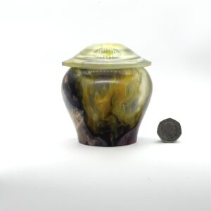 Yellow wood and resin jewellery box