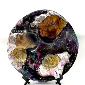 Resin and wood space art form