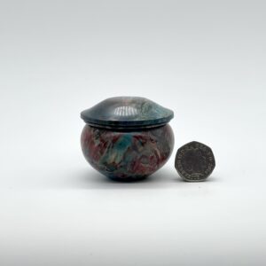 Blue stabilised London plane burl jewellery box