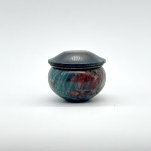 Alternative view of Blue stabilised London plane burl jewellery box