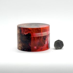 Pink resin and wood jewellery box