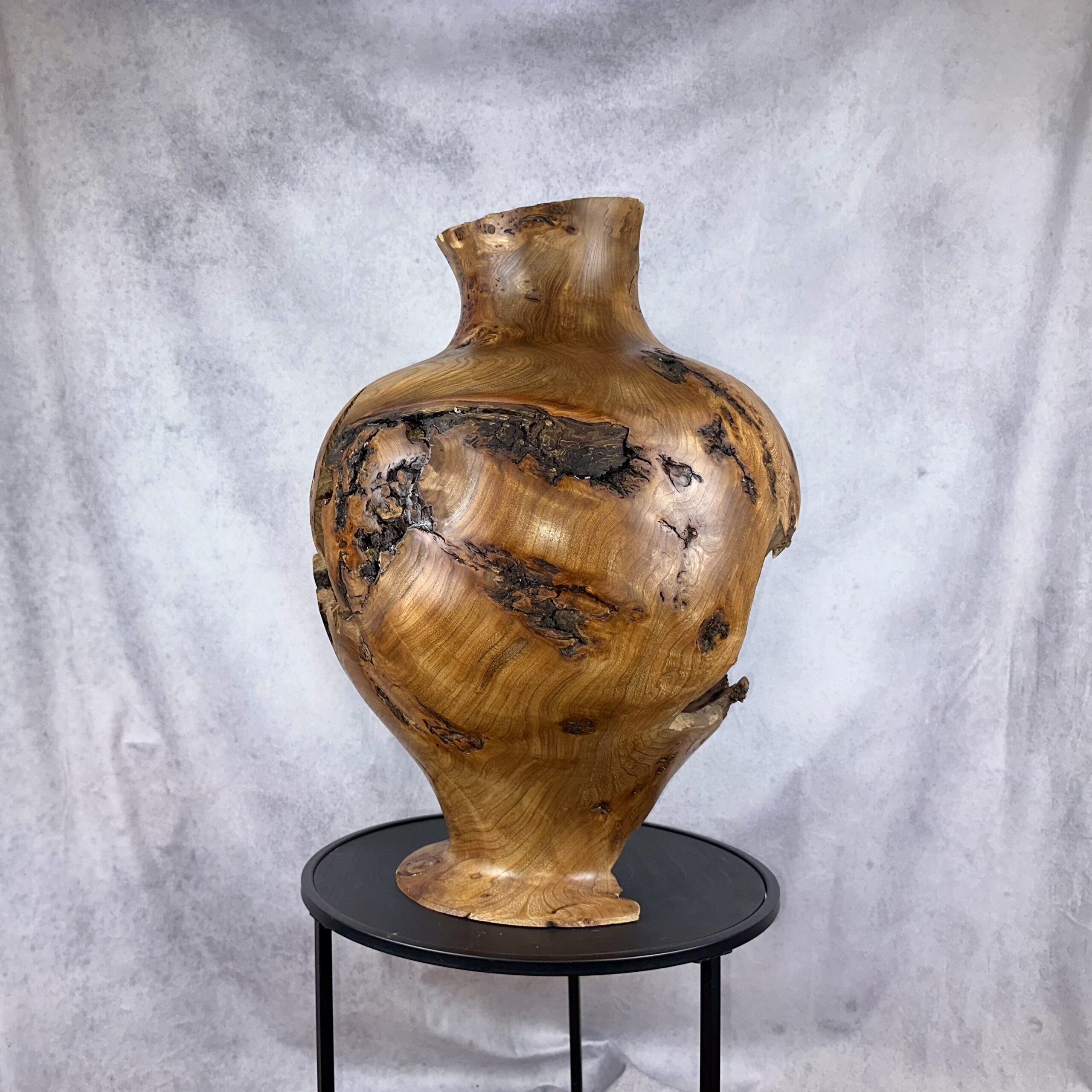 Elm Burl Greek-style Vase Sculpture - Image 14