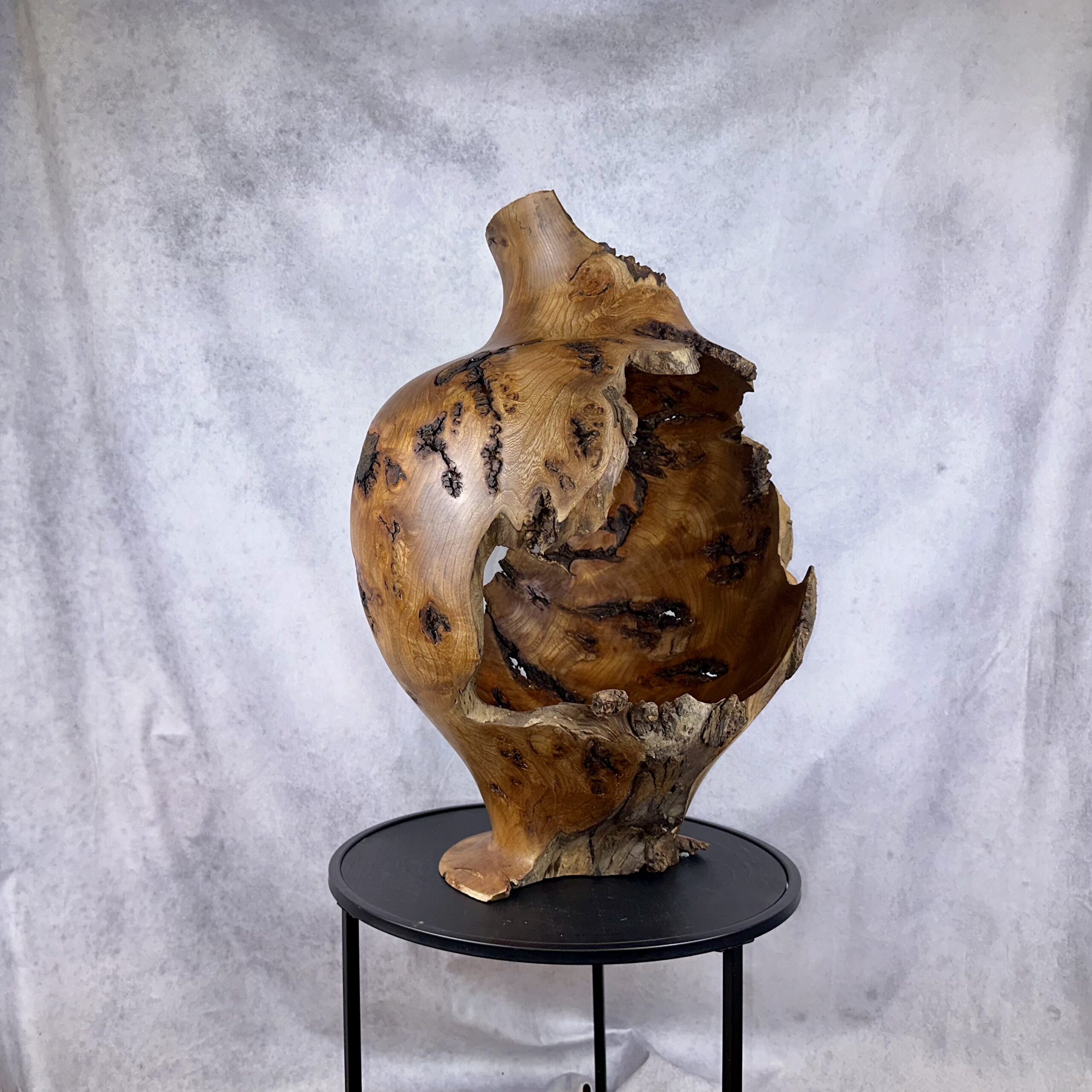 Elm Burl Greek-style Vase Sculpture - Image 5