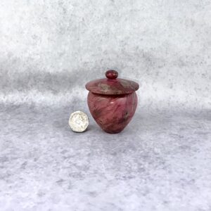 Pink and red stabilised maple burl