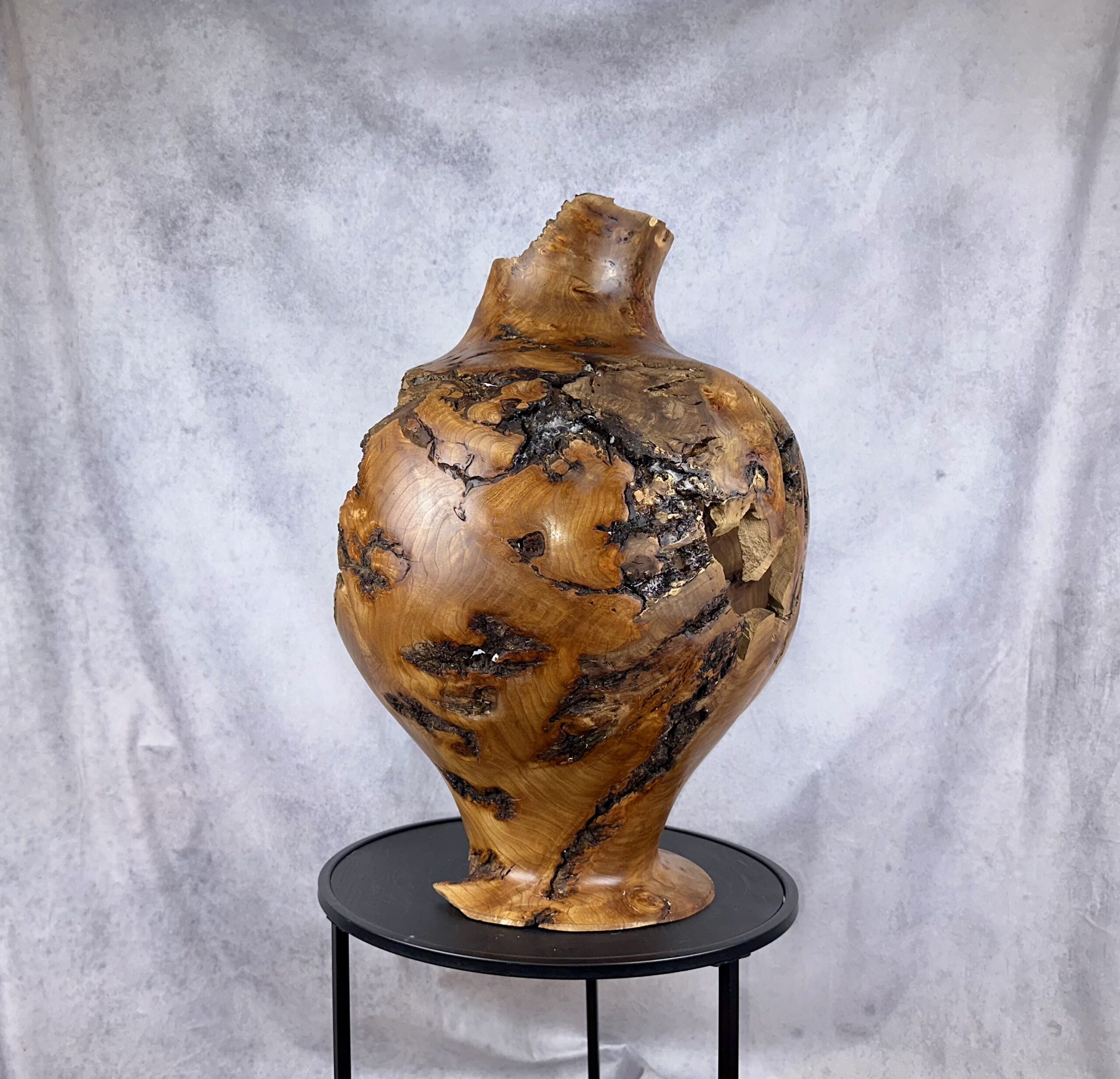 Elm Burl Greek-style Vase Sculpture - Image 7