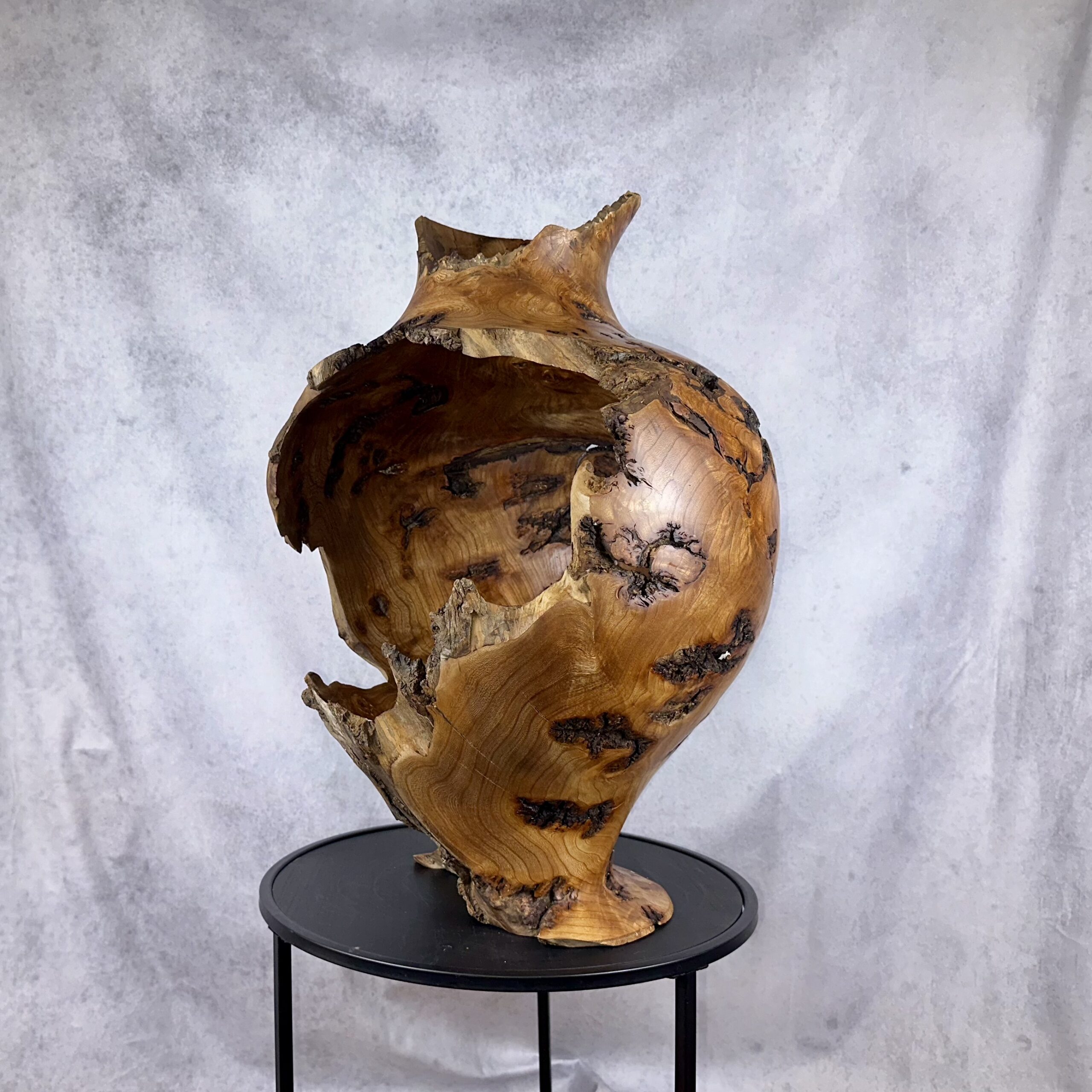 Elm Burl Greek-style Vase Sculpture - Image 4