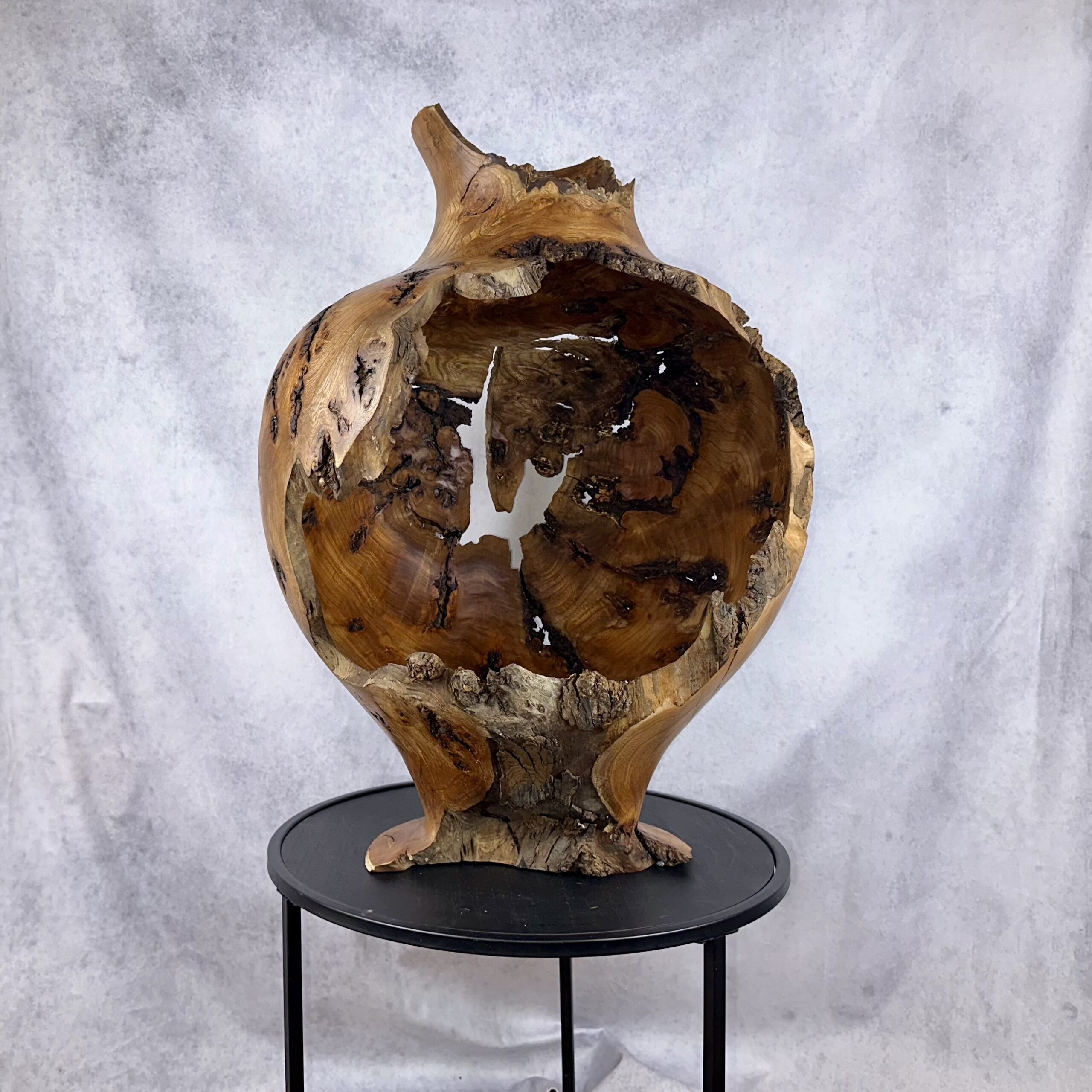 Elm Burl Greek-style Vase Sculpture - Image 2