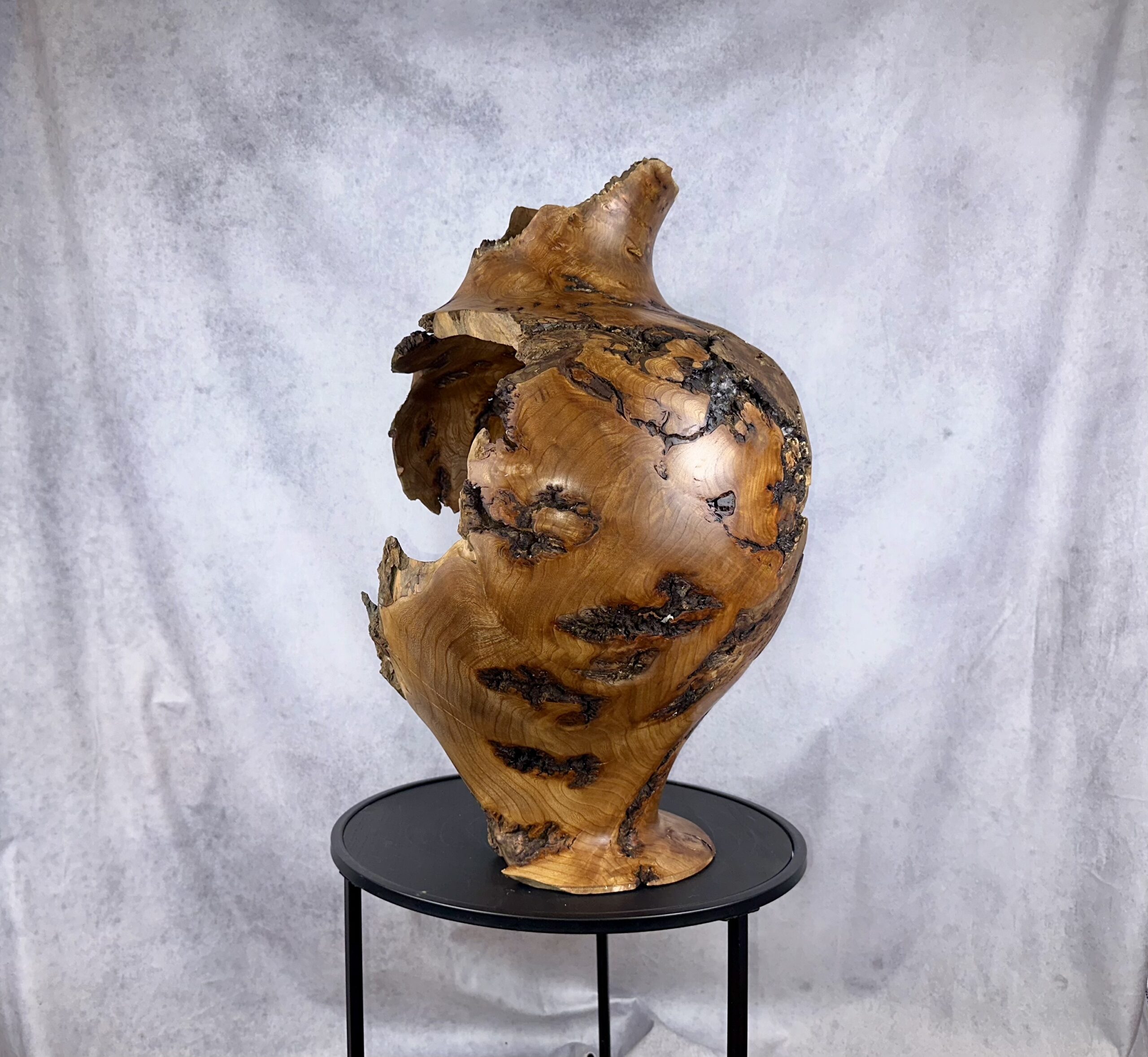 Elm Burl Greek-style Vase Sculpture - Image 6