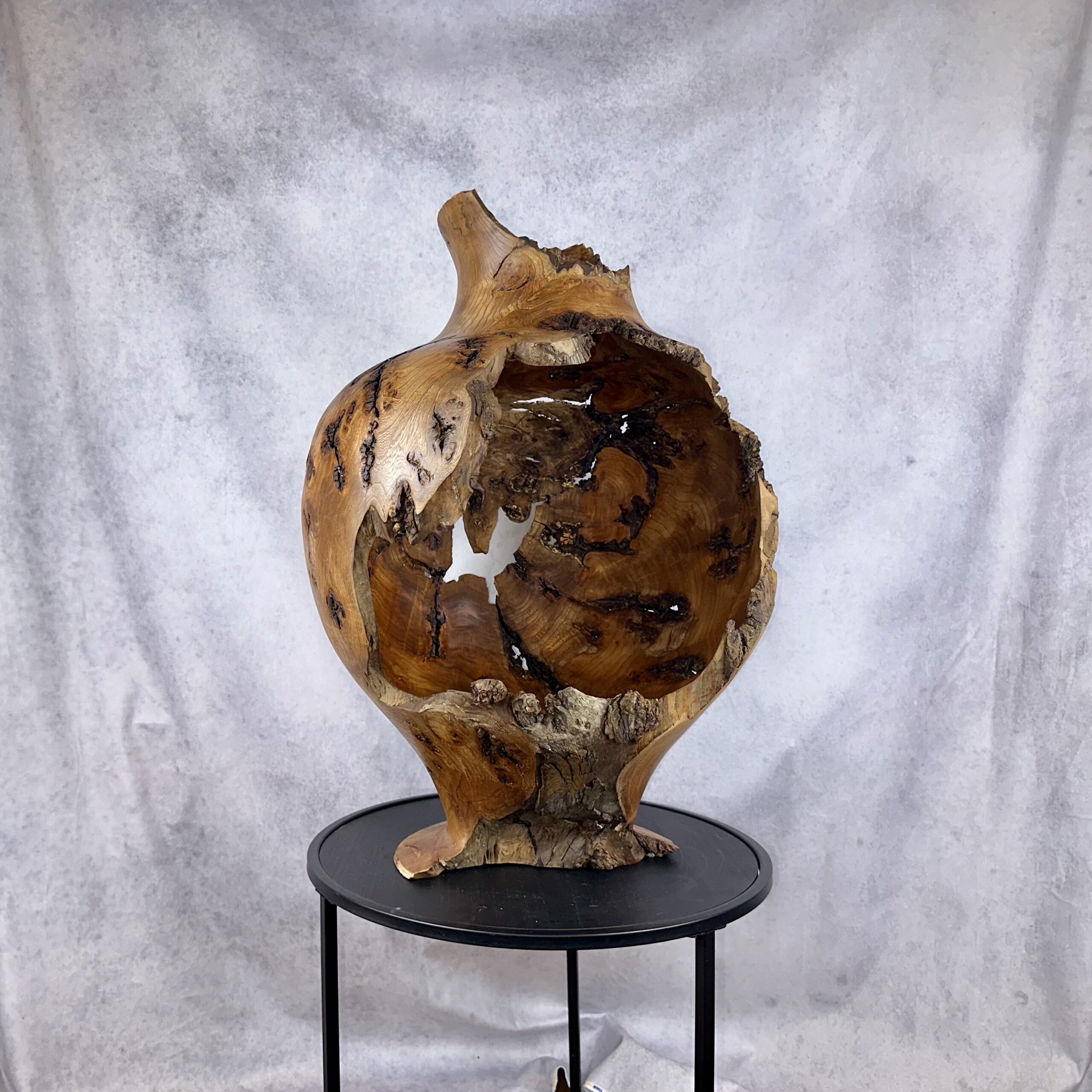 Elm Burl Greek-style Vase Sculpture - Image 12